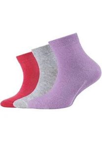 3er Pack Camano Soft Bio-Baumwolle Quarter Socken Kinder 4420 - lilac petal 31-34
