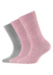 3er Pack Camano Soft Bio-Baumwolle Crew Socken Kinder 4300 - chalk pink melange 31-34