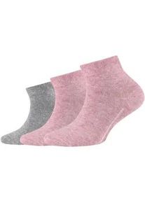 3er Pack Camano Soft Bio-Baumwolle Quarter Socken Kinder 4300 - chalk pink melange 27-30