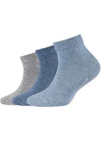 3er Pack Camano Soft Bio-Baumwolle Quarter Socken Kinder 5300 - stone melange 27-30