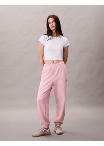 Sweathose Calvin Klein Jeans "MONOLOGO FRENCH TERRY JOGGER", Damen, Gr. XXS (34), N-Gr, pink nectar, Jersey, Obermaterial: 86% Baumwolle, 14% Polyester, bequem lang, Hosen Sweathose
