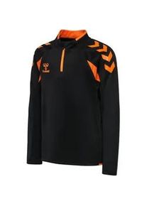 Hummel hmlCORE 2.0 1/2-Zip Sweatshirt Kinder 2461 - black/orange tiger 128