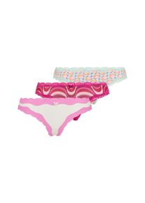 String LSCN BY LASCANA, Damen, Gr. 32/34, mint, pink, creme, Jersey, Obermaterial: 95% Modal, 5% Elasthan. Spitze: 90% Polyamid, 10% Elasthan, bedruckt, Unterhosen String, mit hochwertiger Spitze abgesetzt