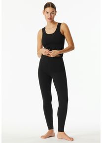 Leggings Schiesser "Invisible Soft Warming", Damen, Gr. 40, N-Gr, schwarz, Obermaterial: 60% Polyacryl, 30% Modal, 10% Elasthan, lang, Hosen Leggings, flache N&auml;hte, w&auml;rmend