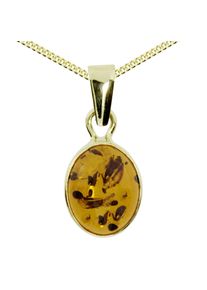 Kette und Anh&auml;nger Set OSTSEE-SCHMUCK "- Classic 10x8 - Gold 333/000 - Bernstein" Gr. 42, gold (gold 333, goldfarben, gelb), Schmuck_Sets, Damen, 42, Gelbgold 333, Kette und Anh&auml;nger Set