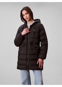 Steppmantel Calvin Klein Jeans "LGHTWGHT LG MD LNGTH", Damen, Gr. XS (36), schwarz, Web, Obermaterial: 100% Polyamid, unifarben, klassisch lang, Rundhals, eingesetzt eingefasste Kante, M&auml;ntel Steppmantel, Mit Rundhalsausschnitt