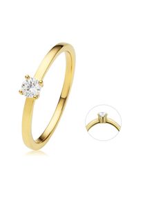 Diamantring ONE ELEMENT "0.2 ct Diamant Brillant Ring aus 585 Gelbgold" Gr. 55, gold, Fingerringe, Damen, 55,mit Brillant, Gelbgold 585, Diamantring