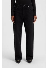 5-Pocket-Jeans HUGO BLUE "Leni", Damen, Gr. 29, L&auml;nge 34, schwarz (schwarz 001), Denim/Jeans, Obermaterial: 100% Baumwolle, unifarben, loose fit, Jeans 5-Pocket-Jeans, Loose Fit Baggy Jeans Wide Leg Low to Mid Waist