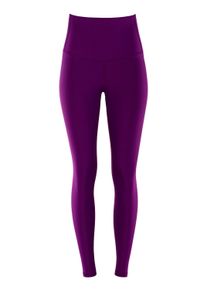 Leggings WINSHAPE "Functional Comfort HWL117C", Damen, Gr. XXL, Normalgr&ouml;&szlig;en, lila (schwarz plum), 85% Polyester, 15% Elasthan, Hosen Leggings, mit V-Shape Applikation und Core-Bund