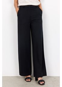 Anzughose soyaconcept "SC-DANIELA 9", Damen, Gr. 46, N-Gr, schwarz, Web, Obermaterial: 73% Polyester, 24% Viskose, 3% Elasthan, unifarben, normal, Hosen Anzughose