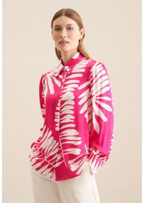 Hemdbluse Seidensticker "Schwarze Rose", Damen, Gr. 3XL (46), pink, 100% Viskose, gebl&uuml;mt, gemustert, regular fit, ohne Ausschnitt, Blusen Hemdbluse, 1/1 Kragen Bl&auml;tter