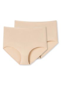 Maxislip Schiesser "95/5", Damen, Gr. 42, beige (410, sand), Single Jersey, Obermaterial: 95% Baumwolle, 5% Elasthan, k&ouml;rpernah, Unterhosen Maxislip, mit flachen N&auml;hten