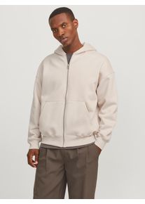 Jack & Jones Kapuzensweatjacke JACK & JONES "JJEURBAN EDGE SWEAT ZIP HOOD NOOS", Herren, Gr. S, gelb (moonbeam), angeraute Sweatware, Obermaterial: 70% Baumwolle, 30% Polyester, unifarben, weit taillenbedeckt, ohne Ausschnitt, Rippb&uuml;ndchen, Sweatjacken Kapuzensweatjacke, mit Rippb&uuml;ndchen
