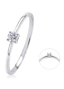 Diamantring ONE ELEMENT "0,07 ct Diamant Brillant Ring aus 585 Wei&szlig;gold" Gr. 58, silber, Fingerringe, Damen, 58,mit Brillant, Wei&szlig;gold 585, Diamantring