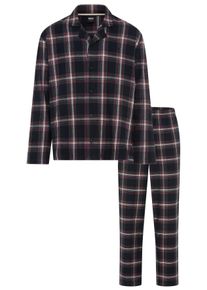 Pyjama BOSS "Holiday", Damen, Gr. L, open blau 460, Obermaterial: 55% Baumwolle, 45% Viskose, unifarben, regular fit, Homewear-Sets Pyjama, Neuheit, Oberteil mit Kn&ouml;pfen, Hose mit elastischem Bund, kariert
