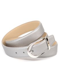 Lederg&uuml;rtel Anthoni Crown, Damen, Gr. 90, silber, Rindsleder, G&uuml;rtel Lederg&uuml;rtel