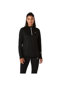 Laufshirt asics "asics ICON 1/2 ZIP LS TOP", Damen, Gr. S, schwarz (performance schwarz), Obermaterial: 100% Polyester, Shirts Laufshirt