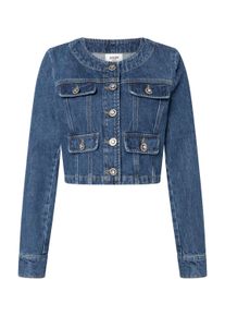 JOOP! Jeansblazer JOOP JEANS "Ina", Damen, Gr. L, blau (navy), Denim/Jeans, Obermaterial: 100% Baumwolle, unifarben, regular fit kurz, Rundhals, eingesetzt,&Auml;rmel mit &Auml;rmelschlitz 1-Knopf-Manschette mit Schlitz, Blazer Jeansblazer, mit Schmuckkn&ouml;pfen