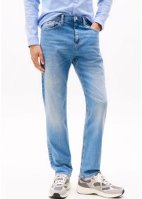 Straight-Jeans Tommy Jeans "Ryan Regular Slim Straight", Herren, Gr. 36, L&auml;nge 32, blau (denim medium), Denim/Jeans, Obermaterial: 95% Baumwolle, 4% Elastomultiester, 1% Elasthan, straight fit, Jeans Straight-Jeans