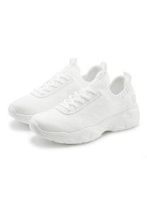 active by Lascana Sneaker LASCANA ACTIVE "Turnschuhe", Damen, Gr. 39, wei&szlig;, Obermaterial: 50% Lederimitat, 50% Textilmaterial. Decksohle: 100% Textilmaterial. Futter: 100% Textilmaterial. Laufsohle: 100% Synthetik, Mesh, unifarben, Basic, Schuhe Sneaker, ultraleicht und bequem zum Reinschl&uuml;pfen mit Zierschn&uuml;rung VEGAN, Topseller