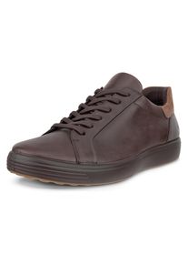 Sneaker Ecco "Ecco Soft 7 M", Herren, Gr. 40, braun (dunkelbraun, camelfarben), Leder, Schuhe Sneaker, Freizeitschuh, Halbschuh, Schn&uuml;rschuh mit genoppter Laufsohle