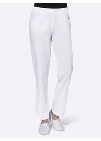 Schlupfhose Classic Basics, Damen, Gr. 46, Normalgr&ouml;&szlig;en, wei&szlig;, 100% Baumwolle, unifarben, lang, Hosen Schlupfhose