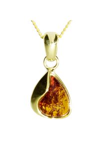 Kette und Anh&auml;nger Set OSTSEE-SCHMUCK "- Jeska 20 mm - Gold 333/000 - Bernstein" Gr. 45, gold (gold 333, goldfarben, gelb), Schmuck_Sets, Damen, 45, Gelbgold 333, Kette und Anh&auml;nger Set