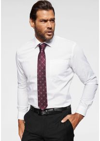 MAN'S WORLD Langarmhemd MAN'S WORLD, Herren, Gr. 51/52 (4XL), N-Gr, wei&szlig; (wei&szlig;, leicht transparent), Obermaterial: 55% Baumwolle, 45% Polyester, unifarben, Basic, normal, 1-Knopf-Manschette verstellbar, Hemden Langarmhemd, abgesteppte Knopfleiste