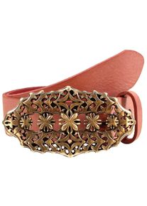 Lederg&uuml;rtel RETTUNGSRING G&Uuml;RTEL, Damen, Gr. 80, rosa, Leder, unifarben, G&uuml;rtel Lederg&uuml;rtel, mit austauschbarer Schlie&szlig;e &raquo;Blumereihe&laquo;