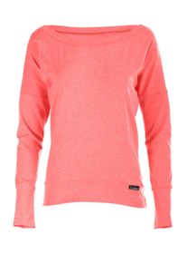Oversize-Shirt WINSHAPE "Longsleeve WS2", Damen, Gr. XS, rot (neon coral), 48% Baumwolle, 48% Polyester, 4% Elasthan, U-Boot-Ausschnitt, Shirts Oversize-Shirt