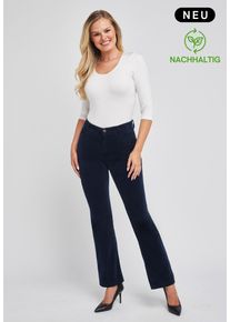 Bootcut-Jeans WONDERJEANS, Damen, Gr. 46, L&auml;nge 30, navy velvet, Denim/Jeans, Obermaterial: 97% Baumwolle, 3% Elasthan, figurbetont lang, Jeans Bootcut-Jeans, Figurbetonte Form mit leicht ausgestelltem Bein
