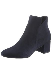 Stiefelette Tamaris, Damen, Gr. 36, blau (dunkelblau), Textil, Schuhe Stiefelette, Blockabsatz, Ankleboots, Abendschuh in veganer Verarbeitung