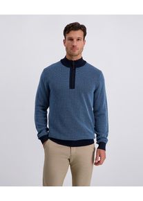 Troyer Pierre Cardin "Strick Troyer RV", Herren, Gr. XL, salute, Strick, Obermaterial: 75% Baumwolle, 25% Polyamid, normal normal, ohne Ausschnitt, angesetztes B&uuml;ndchen, Pullover Troyer, Strukturmuster in Bicolour