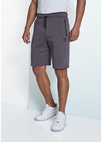 Sweatshorts John Devin, Herren, Gr. L (52/54), N-Gr, grau (dunkelgrau), angeraute Sweatware, Obermaterial: 60% Baumwolle, 40% Polyester, unifarben, bequem kurz, Hosen Sweatshorts, seitliche Taschen mit schwarzem Rei&szlig;verschluss, Topseller