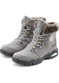 Winterstiefelette Lascana "Winterboots, Outdoorstiefelette, Stiefel, Stiefelette, Schneestiefel", Damen, Gr. 36, grau (anthrazit), Obermaterial: 100% Synthetik. Decksohle: 100% Polyester. Futter: 100% Polyester. Laufsohle: 100% Synthetik, gemustert, Schuhe Winterstiefelette, mit wind-& wasserabweisender Tex-Membran, Topseller