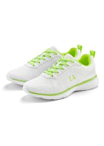 Sneaker Lascana "Turnschuhe", M&auml;dchen, Gr. 44, gr&uuml;n (wei&szlig;, limone), Obermaterial: 60% Textilmaterial, 40% Lederimitat. Decksohle: 100% Textilmaterial. Futter: 100% Textilmaterial. Laufsohle: 100% Synthetik, kontrastfarbene Details, unifarben, Basic, Schuhe Sneaker, Freizeitschuh, Halbschuh im sportiven Look VEGAN, Topseller
