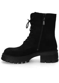 Schn&uuml;rboots Dockers BY GERLI, Damen, Gr. 38, schwarz, Textil, Schuhe Schn&uuml;rboots, Biker Boots mit Rei&szlig;verschluss