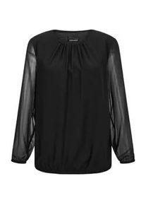 Klassische Bluse GOLDNER "Elegante Bluse aus Chiffon", Damen, Gr. 44, schwarz, Obermaterial: 67% Polyester PES. 30% Viskose CV. 3% Elasthan EL., Modisch, Blusen, Rundhalsausschnitt