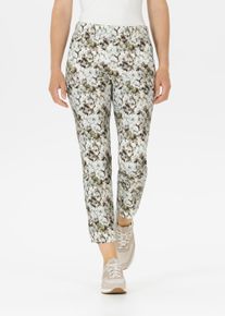 Stoffhose Stehmann "Fimi-680", Damen, Gr. 46, N-Gr, chocolat, Web, Obermaterial: 75% Viskose, 22% Polyamid, 3% Elasthan, gebl&uuml;mt, k&ouml;rpernah 3/4-L&auml;nge, Hosen Stoffhose, 3/4-L&auml;nge mit floralem Allover-Print