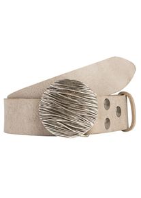 Lederg&uuml;rtel RETTUNGSRING G&Uuml;RTEL, Damen, Gr. 11,5, grau (hellgrau), Leder, unifarben, G&uuml;rtel Lederg&uuml;rtel, mit austauschbarer Schlie&szlig;e &raquo;Seegras Rund&laquo;