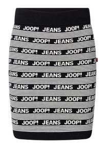 JOOP! Schlupfrock JOOP JEANS "Karda", Damen, Gr. M, wei&szlig; (schwarz wei&szlig;), Strick, Obermaterial: 50% Nylon, 50% Viskose, bedruckt, gemustert, mehrfarbig, regular fit kniefrei, R&ouml;cke Schlupfrock, mit Logoprint