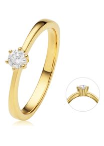 Diamantring ONE ELEMENT "0.15 ct Diamant Brillant Ring aus 585 Gelbgold" Gr. 48, gold, Fingerringe, Damen, 48,mit Brillant, Gelbgold 585, Diamantring
