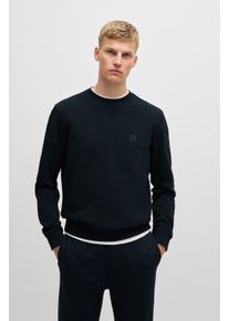 Sweatshirt BOSS Orange "Westart", Herren, Gr. S, blau (404_schwarz_blau), Sweatware, Obermaterial: 100% Baumwolle, unifarben, regular fit normal, Rundhals, eingesetzt B&uuml;ndchen, Sweatshirts Sweatshirt, mit BOSS Logopatch
