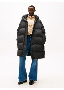 Daunenmantel Tommy Hilfiger Curve "CRV MODERN DOWN REG COAT", Damen, Gr. 50, schwarz, Steppware, Obermaterial: 100% Polyester. Futter: 100% Polyamid. Wattierung: 100% Daunen, unifarben, M&auml;ntel Daunenmantel, in gro&szlig;en Gr&ouml;&szlig;en