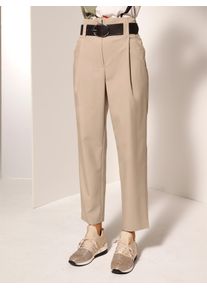 CR&Eacute;ATION L Bundfaltenhose CREATION L, Damen, Gr. 46, Normalgr&ouml;&szlig;en, beige, 63% Lyocell, 37% Polyester, unifarben, lang, Hosen Bundfaltenhose