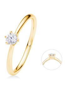 Diamantring ONE ELEMENT "0.2 ct Diamant Brillant Ring aus 585 Gelbgold" Gr. 60, gold, Fingerringe, Damen, 60,mit Brillant, Gelbgold 585, Diamantring