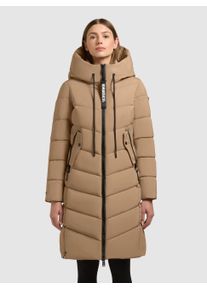 Steppmantel Khujo "MIKIA3", Damen, Gr. M (38), cookie beige, Steppware, Obermaterial: 100% Polyester. Futter: 100% Nylon. Wattierung: 100% Polyester, unifarben, knielang, elastischer Bund, M&auml;ntel Steppmantel