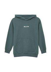 Hoodie s.Oliver JUNIOR, Jungen, Gr. 146/152, grau (grau, gr&uuml;n), Sweatware, Obermaterial: 100% Polyamid, unifarben, regular fit taillenbedeckt, ohne Ausschnitt, Rippb&uuml;ndchen, Sweatshirts Hoodie, mit Kapuze, Topseller