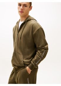 Sweatjacke, Herren, Gr. S (48), army gr&uuml;n, Sweatware, Obermaterial: 50% Baumwolle, 50% Polyester, Tommy Hilfiger Underwear, unifarben, Basic, regular fit normal, eingesetzt Rippb&uuml;ndchen, Sweatjacken Sweatjacke, Regular fit mit Kapuze