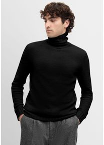 Strickpullover Cinque "CIZINO", Herren, Gr. XXL, schwarz, Strick, Obermaterial: 80% Baumwolle, 16% Polyamid, 4% Elasthan, unifarben, regular fit normal, hoch geschlossener Ausschnitt, eingesetzt B&uuml;ndchen, Pullover Strickpullover, regular fit, Rollkragen